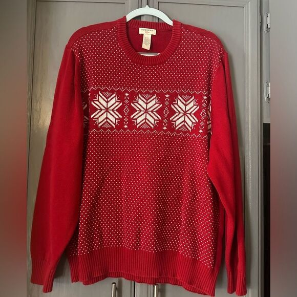 Dockers Christmas Sweater XL Crew Neck Snow Flake - Picture 1 of 4